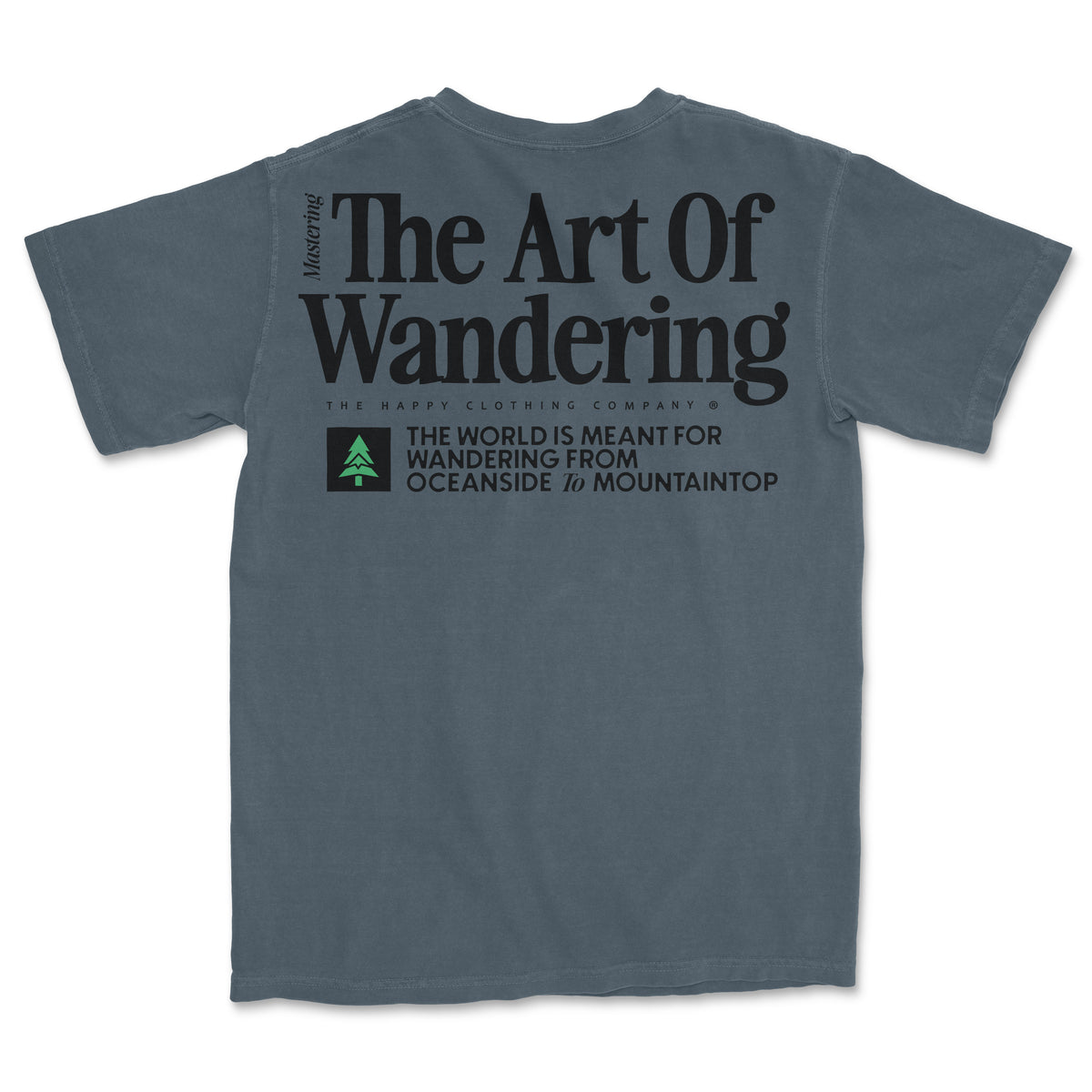 The Art Of Wandering Back Print 'Vintage Tee' | Oversized Heavyweight | - The Happy Clothing Company