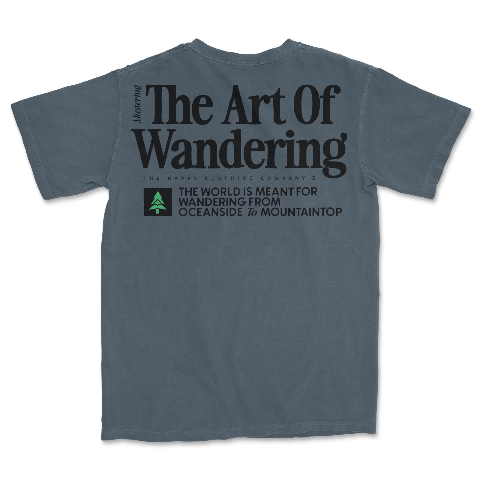 The Art Of Wandering Back Print 'Vintage Tee' | Oversized Heavyweight | - The Happy Clothing Company