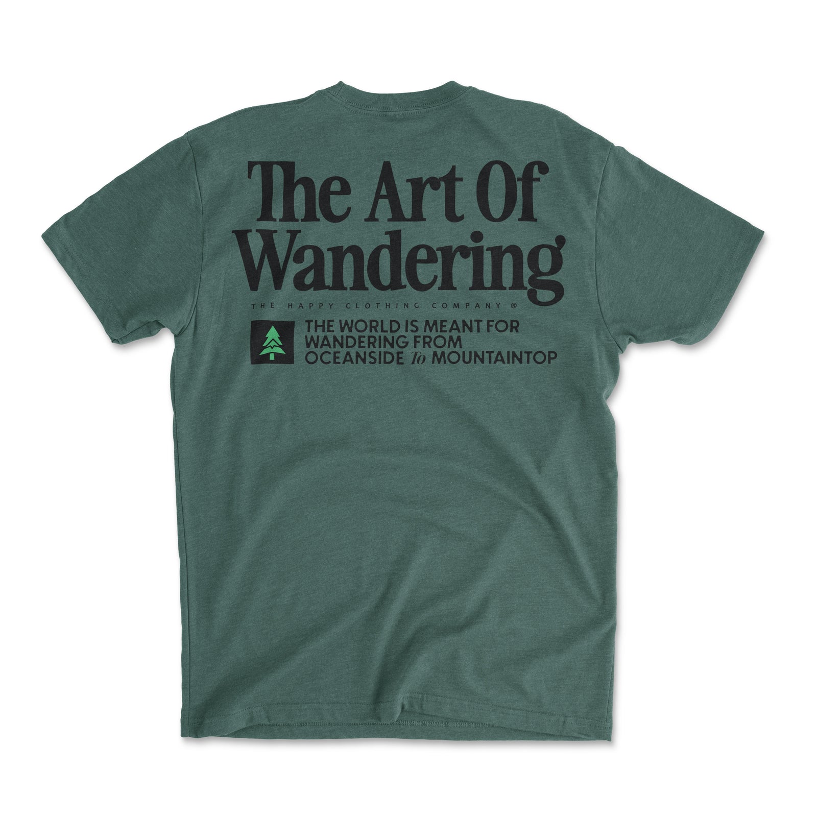 The Art Of Wandering Back Print 'Explorer Tee' | Lightweight Blend | - The Happy Clothing Company
