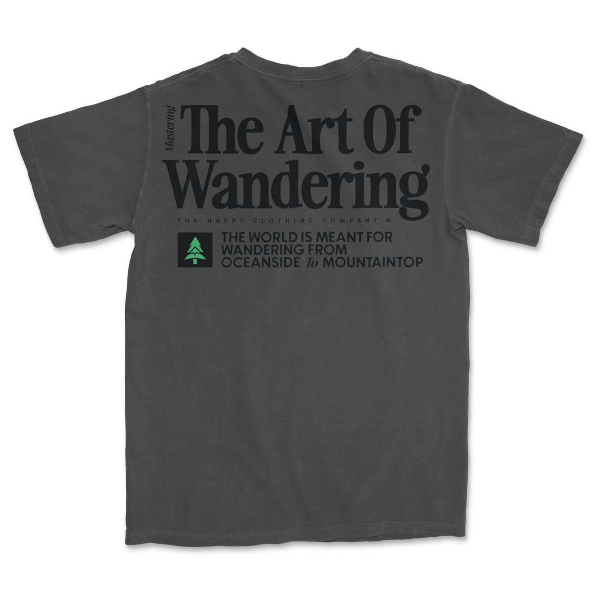 The Art Of Wandering Back Print 'Vintage Tee' | Oversized Heavyweight | - The Happy Clothing Company