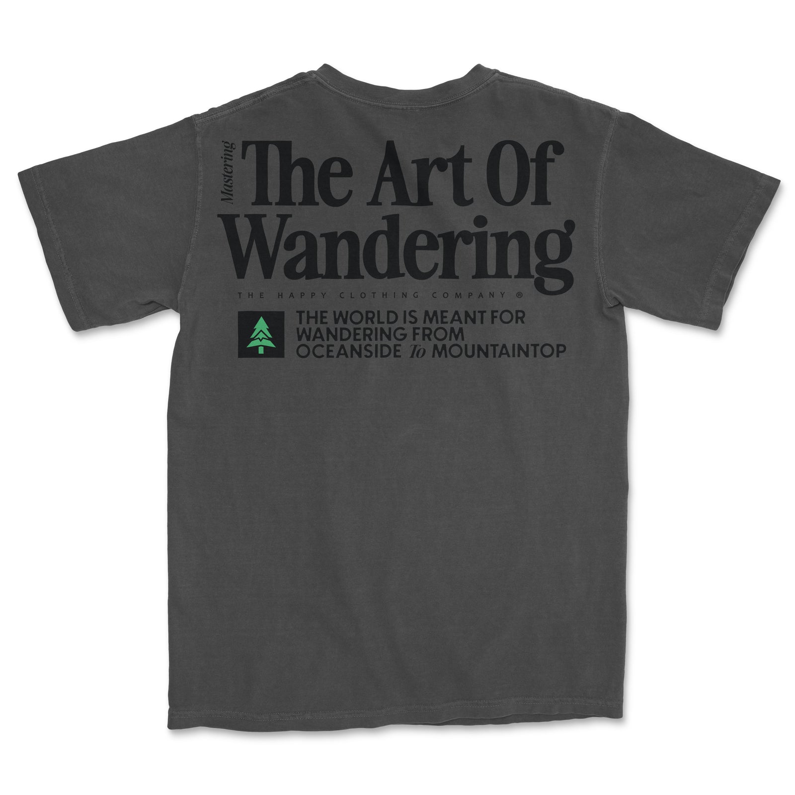 The Art Of Wandering Back Print 'Vintage Tee' | Oversized Heavyweight | - The Happy Clothing Company
