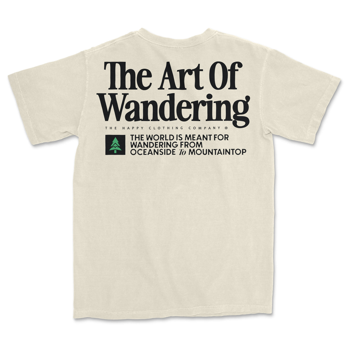 The Art Of Wandering Back Print 'Vintage Tee' | Oversized Heavyweight | - The Happy Clothing Company