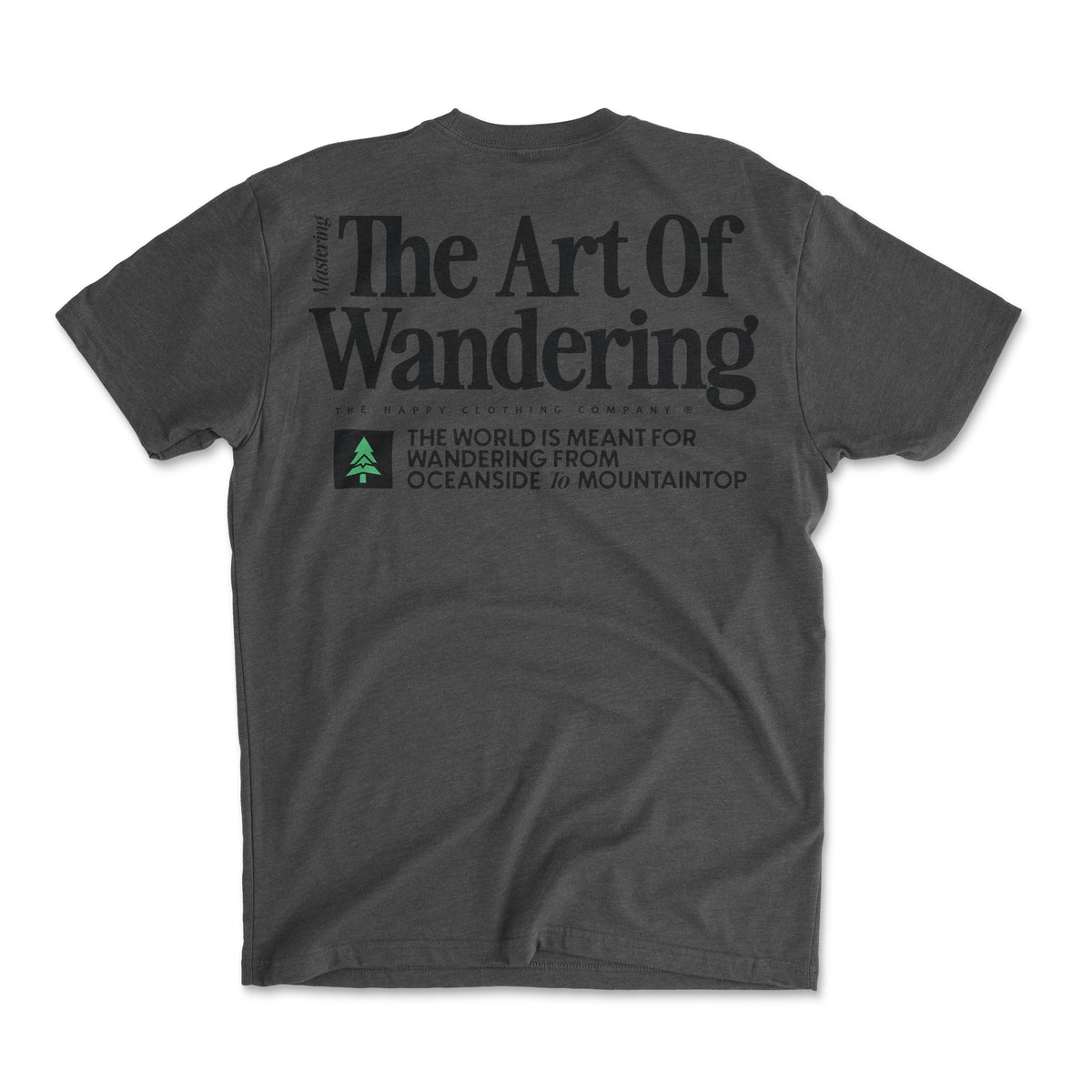 The Art Of Wandering Back Print 'Explorer Tee' | Lightweight Blend | - The Happy Clothing Company
