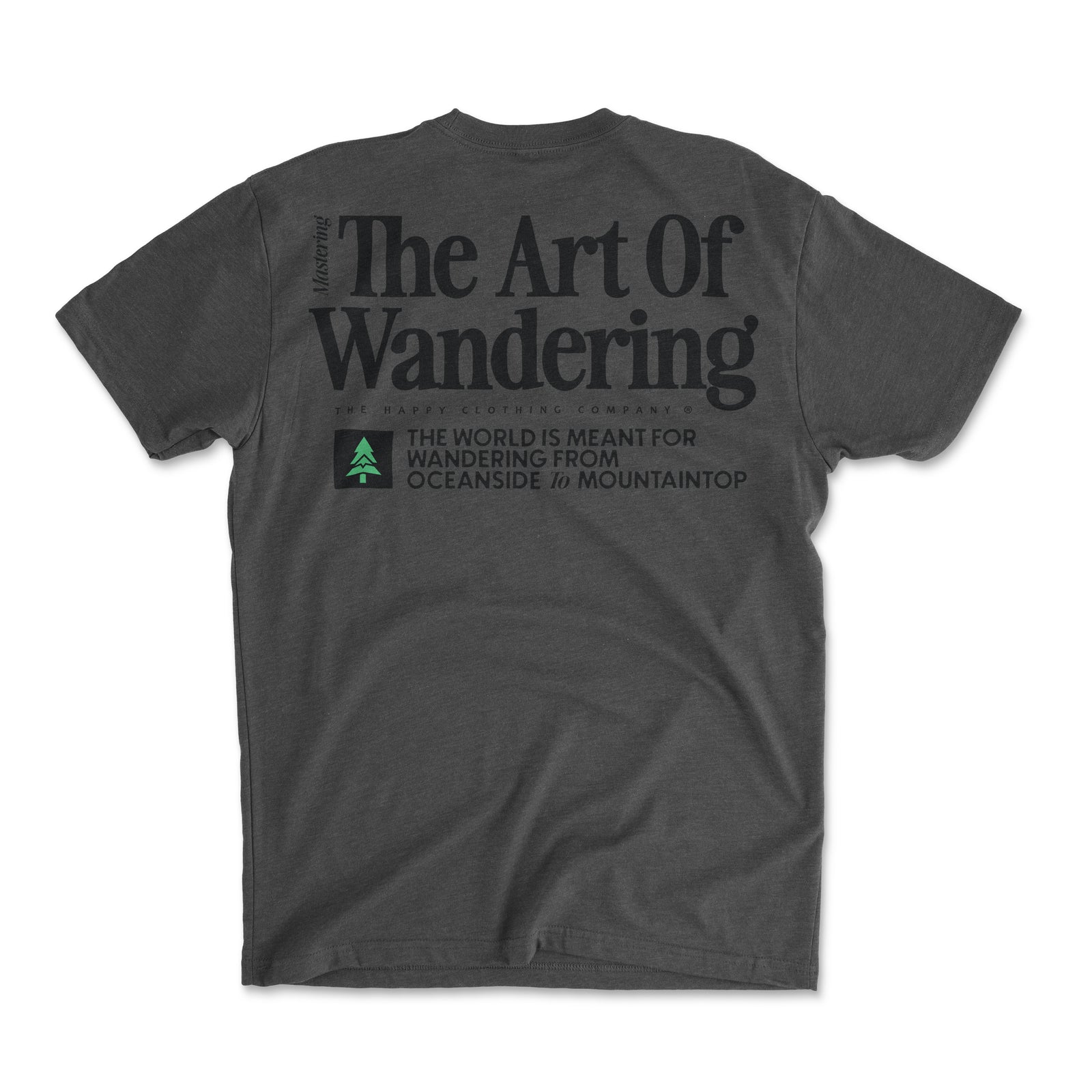 The Art Of Wandering Back Print 'Explorer Tee' | Lightweight Blend | - The Happy Clothing Company