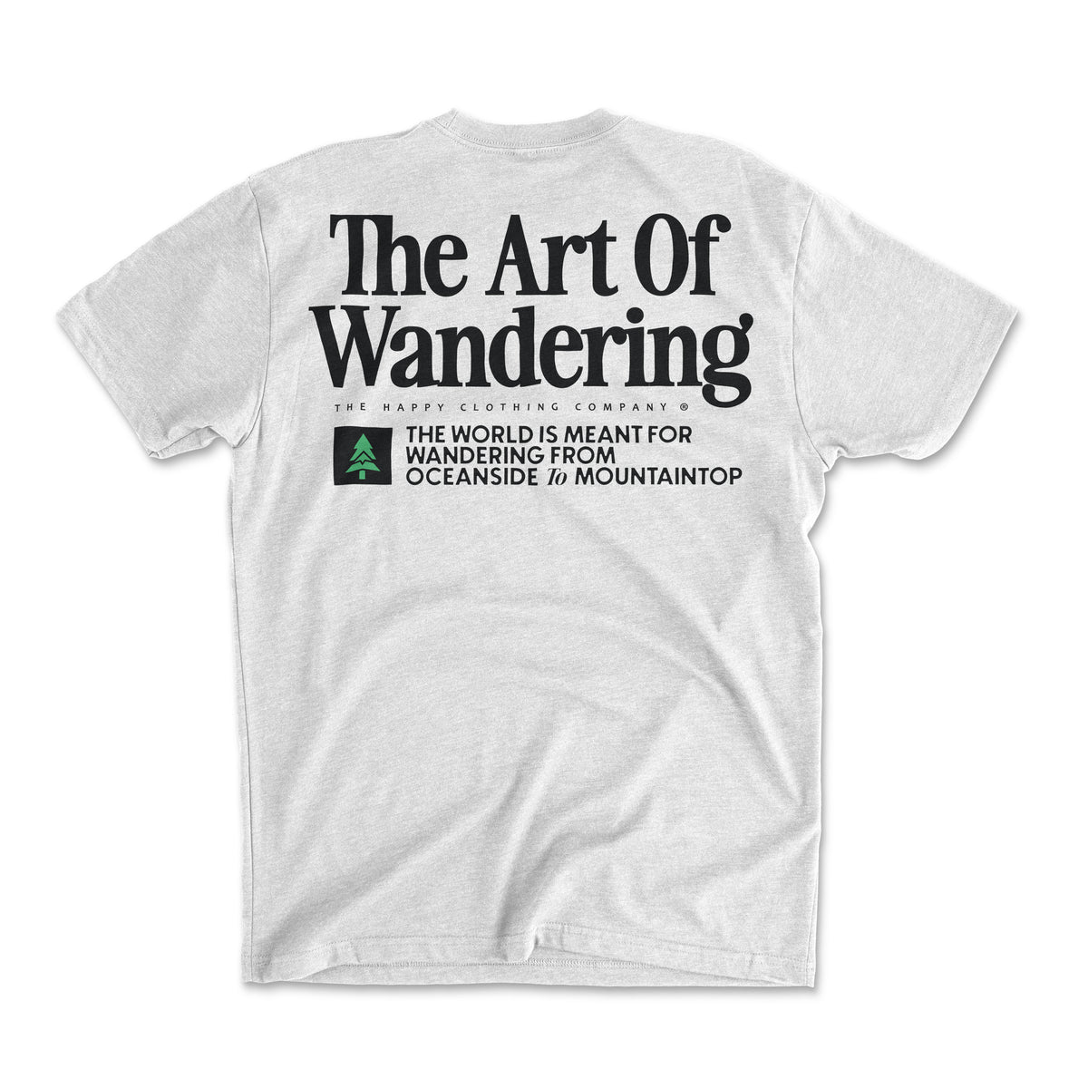 The Art Of Wandering Back Print 'Explorer Tee' | Lightweight Blend | - The Happy Clothing Company