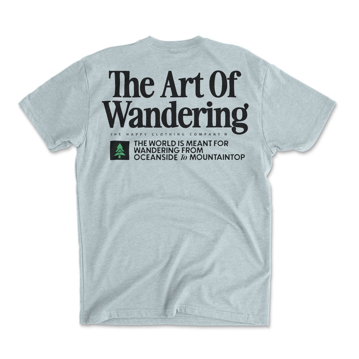 The Art Of Wandering Back Print 'Explorer Tee' | Lightweight Blend | - The Happy Clothing Company