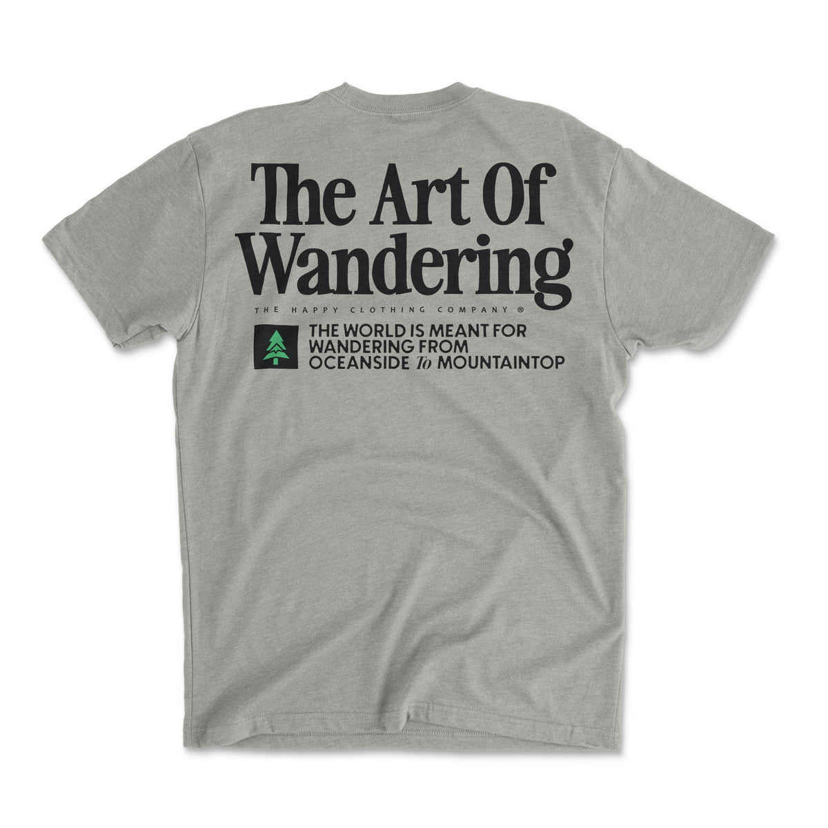 The Art Of Wandering Back Print 'Explorer Tee' | Lightweight Blend | - The Happy Clothing Company