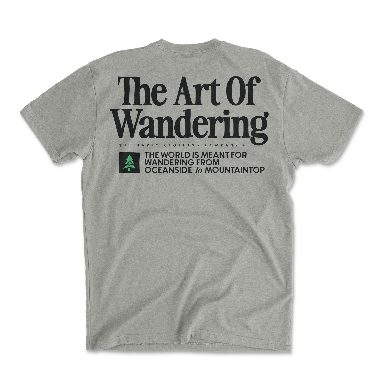 The Art Of Wandering Back Print 'Explorer Tee' | Lightweight Blend | - The Happy Clothing Company