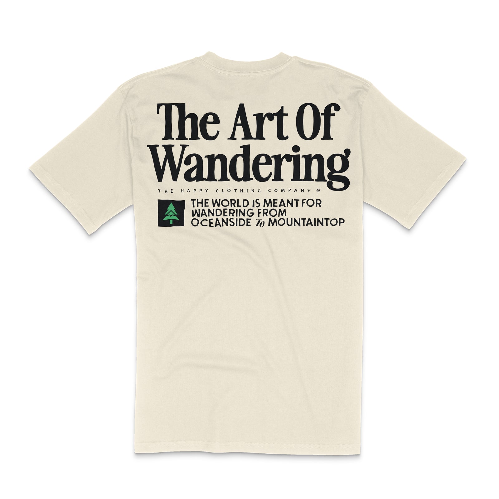 The Art Of Wandering Back Print 'Lifestyle Tee' | Premium Heavyweight | - The Happy Clothing Company