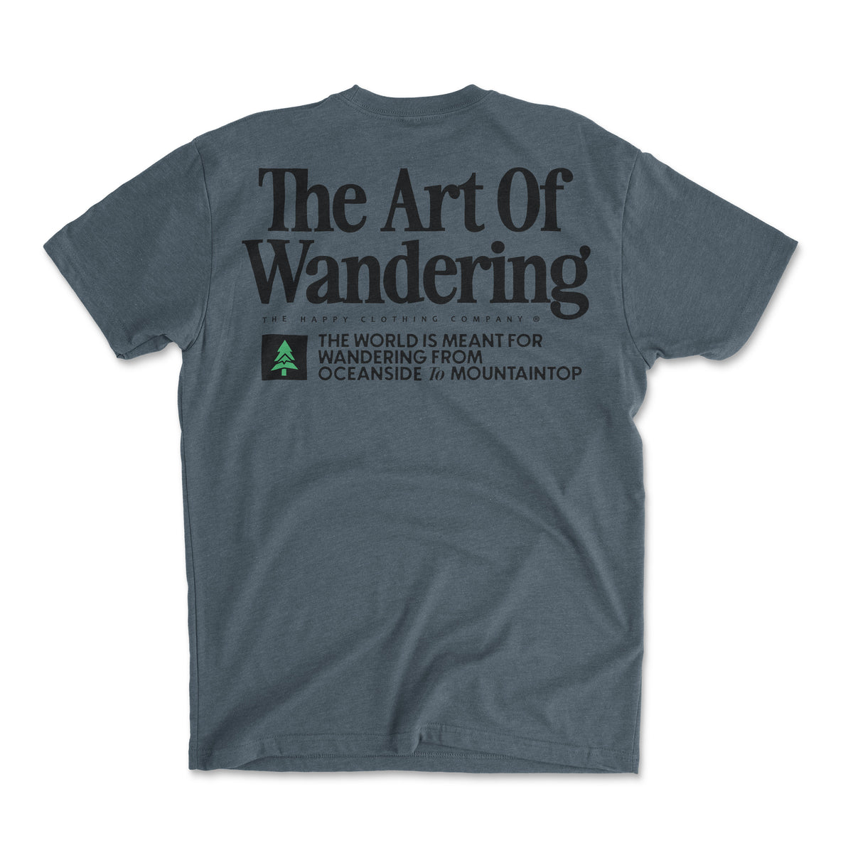 The Art Of Wandering Back Print 'Explorer Tee' | Lightweight Blend | - The Happy Clothing Company