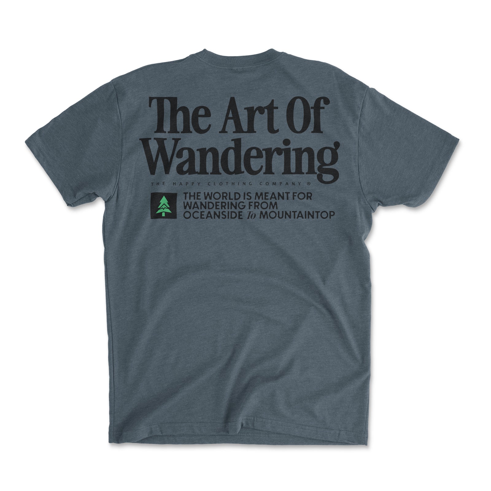 The Art Of Wandering Back Print 'Explorer Tee' | Lightweight Blend | - The Happy Clothing Company