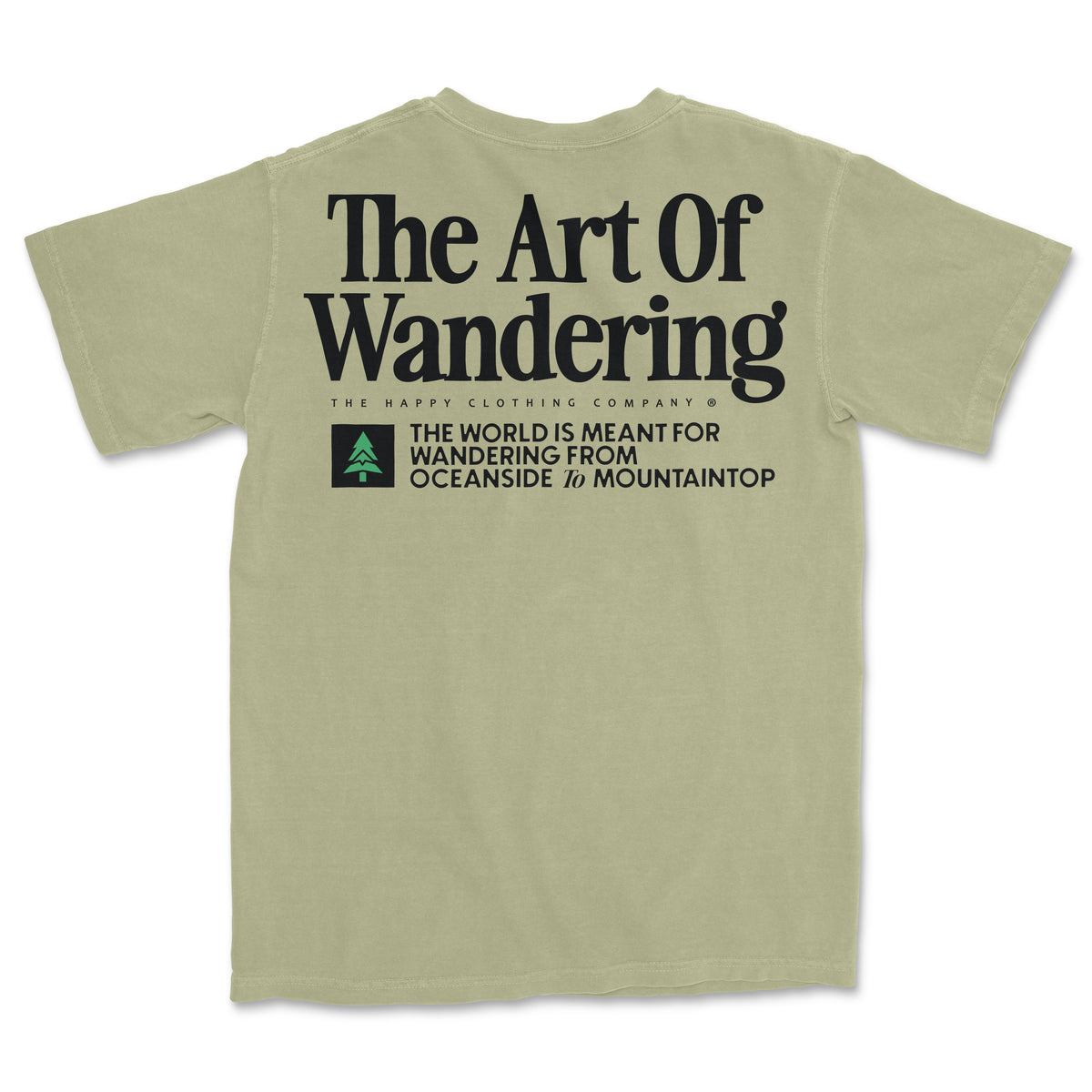 The Art Of Wandering Back Print 'Vintage Tee' | Oversized Heavyweight | - The Happy Clothing Company
