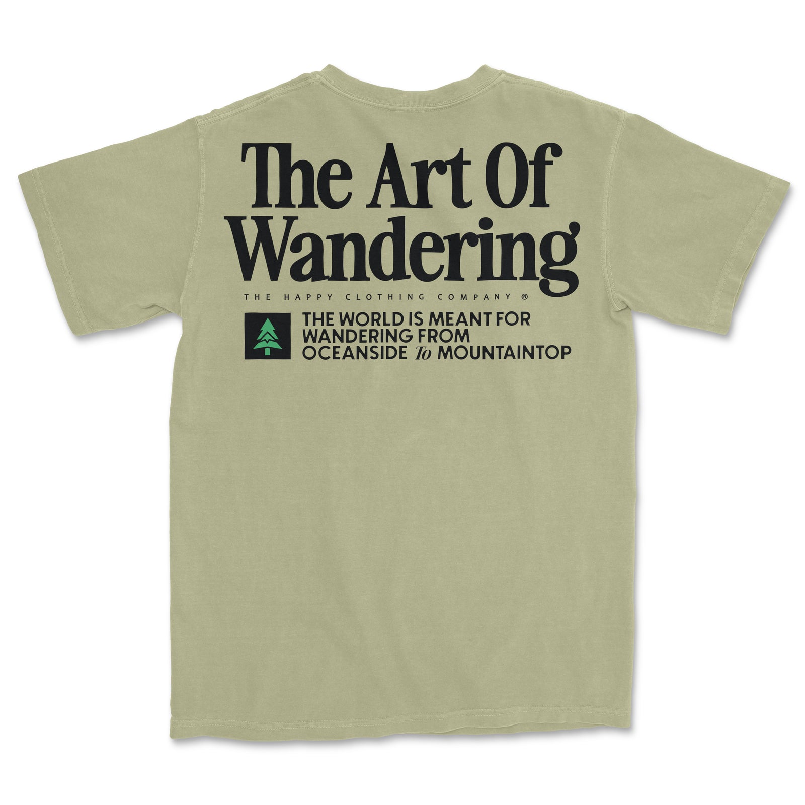 The Art Of Wandering Back Print 'Vintage Tee' | Oversized Heavyweight | - The Happy Clothing Company