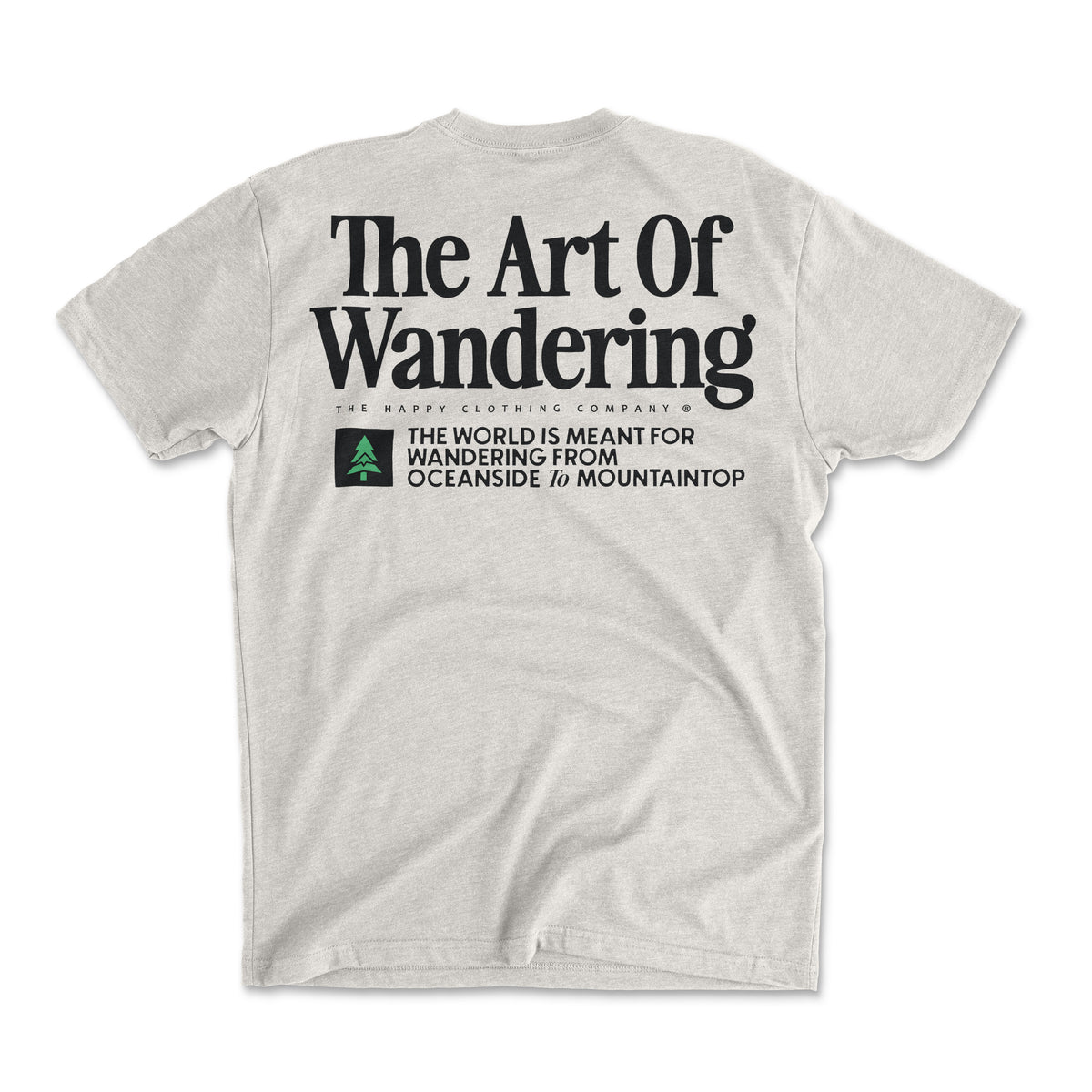 The Art Of Wandering Back Print 'Explorer Tee' | Lightweight Blend | - The Happy Clothing Company