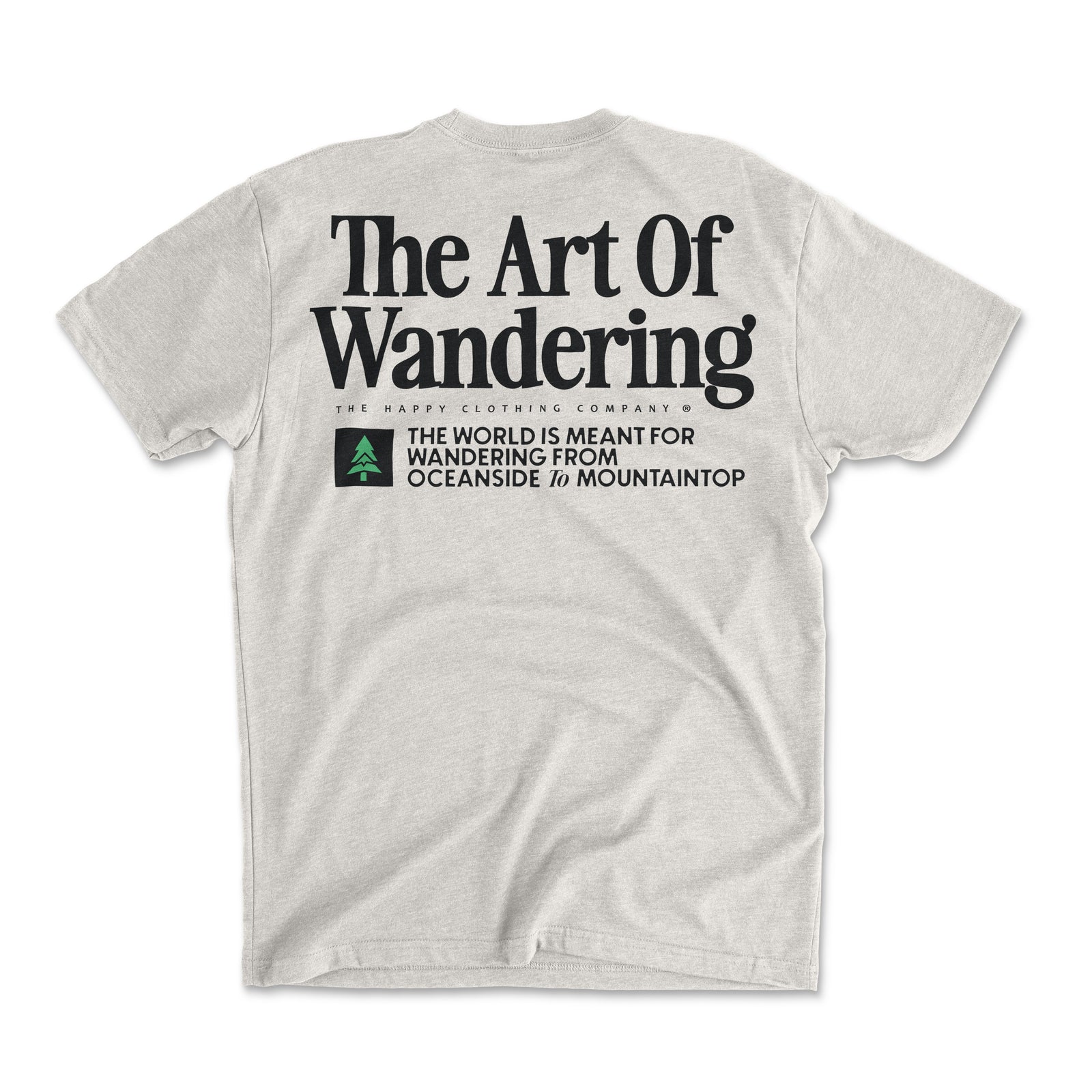 The Art Of Wandering Back Print 'Explorer Tee' | Lightweight Blend | - The Happy Clothing Company