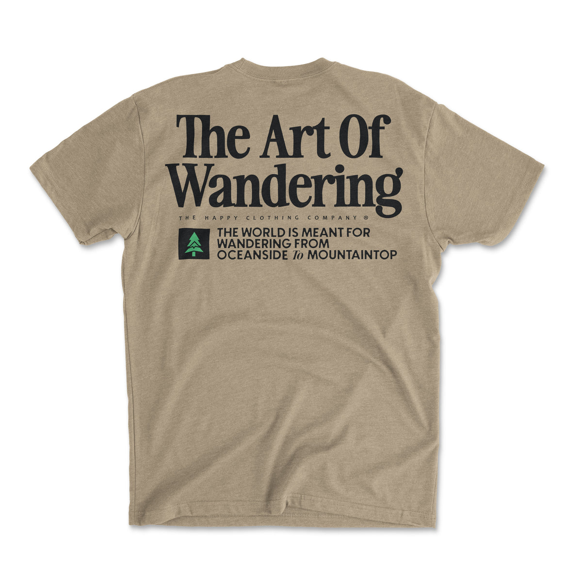 The Art Of Wandering Back Print 'Explorer Tee' | Lightweight Blend | - The Happy Clothing Company