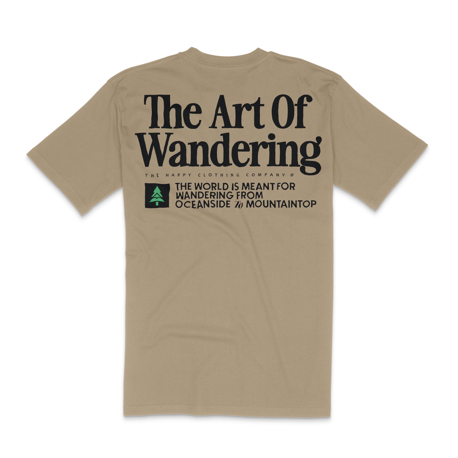 The Art Of Wandering Back Print 'Lifestyle Tee' | Premium Heavyweight | - The Happy Clothing Company