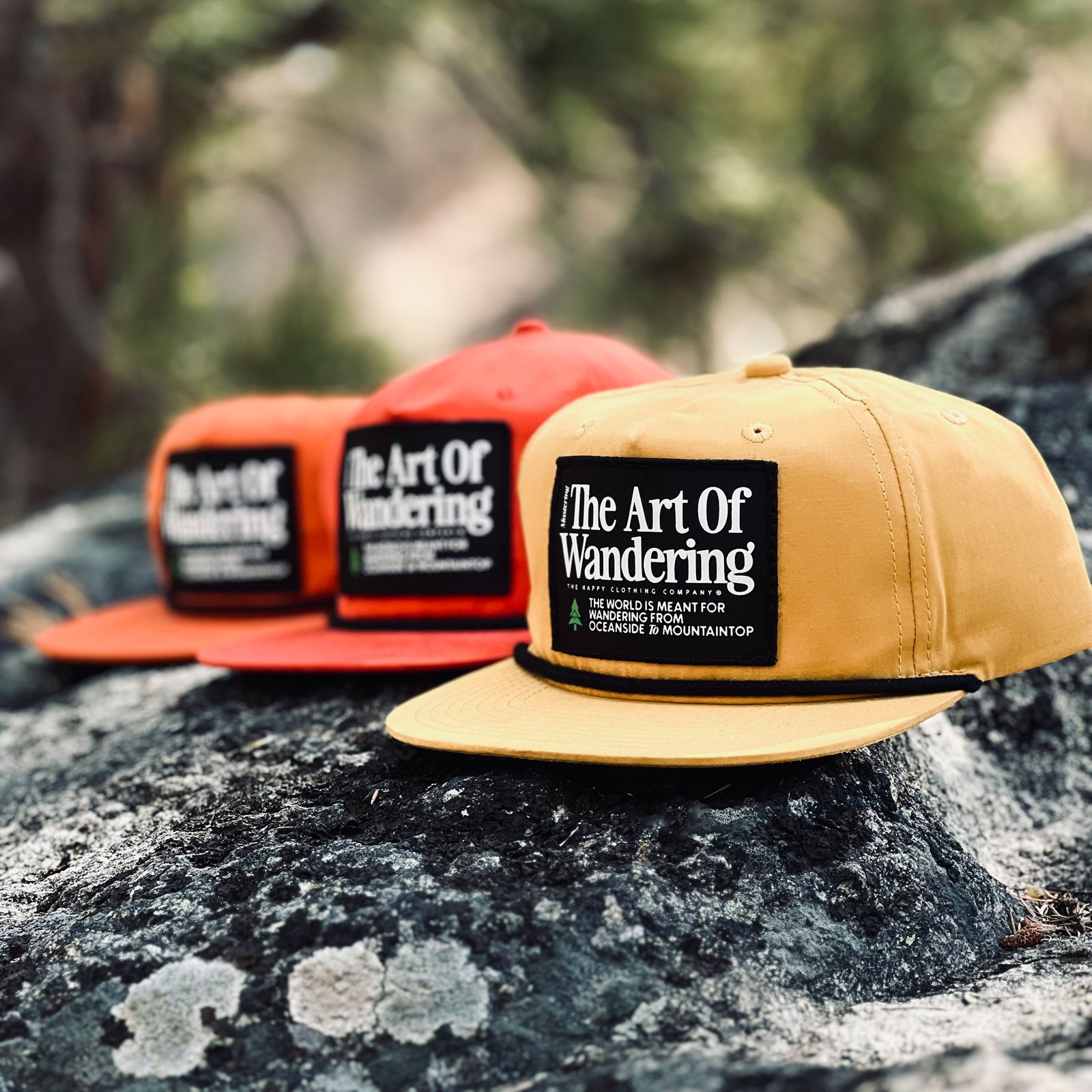 The Art Of Wandering 5 Panel Vintage Cap with Rope - The Happy Clothing Company