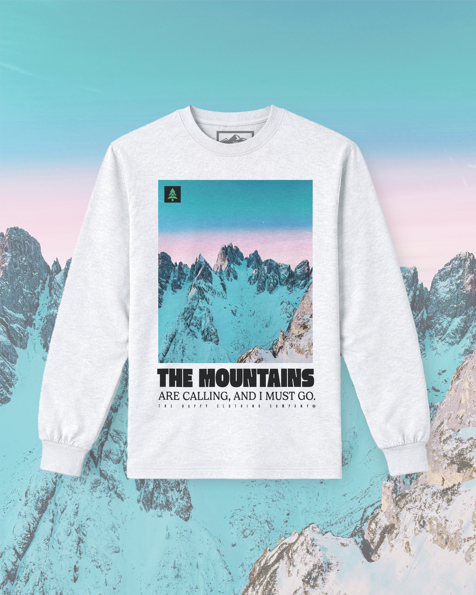 The Mountains Are Calling X John Muir | Premium Heavyweight | Long Sleeve - The Happy Clothing Company