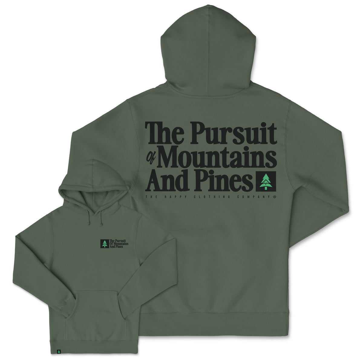 The Pursuit Of Mountains and Pines Heavyweight Hoodie - The Happy Clothing Company