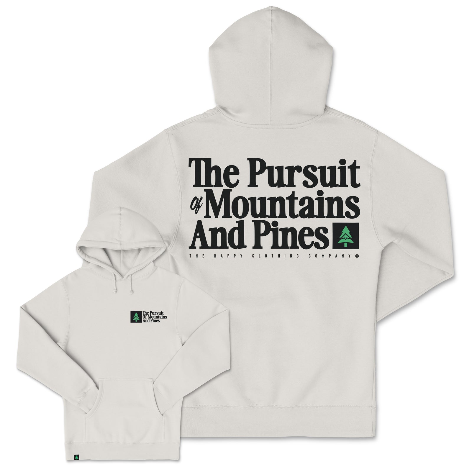 The Pursuit Of Mountains and Pines Heavyweight Hoodie - The Happy Clothing Company