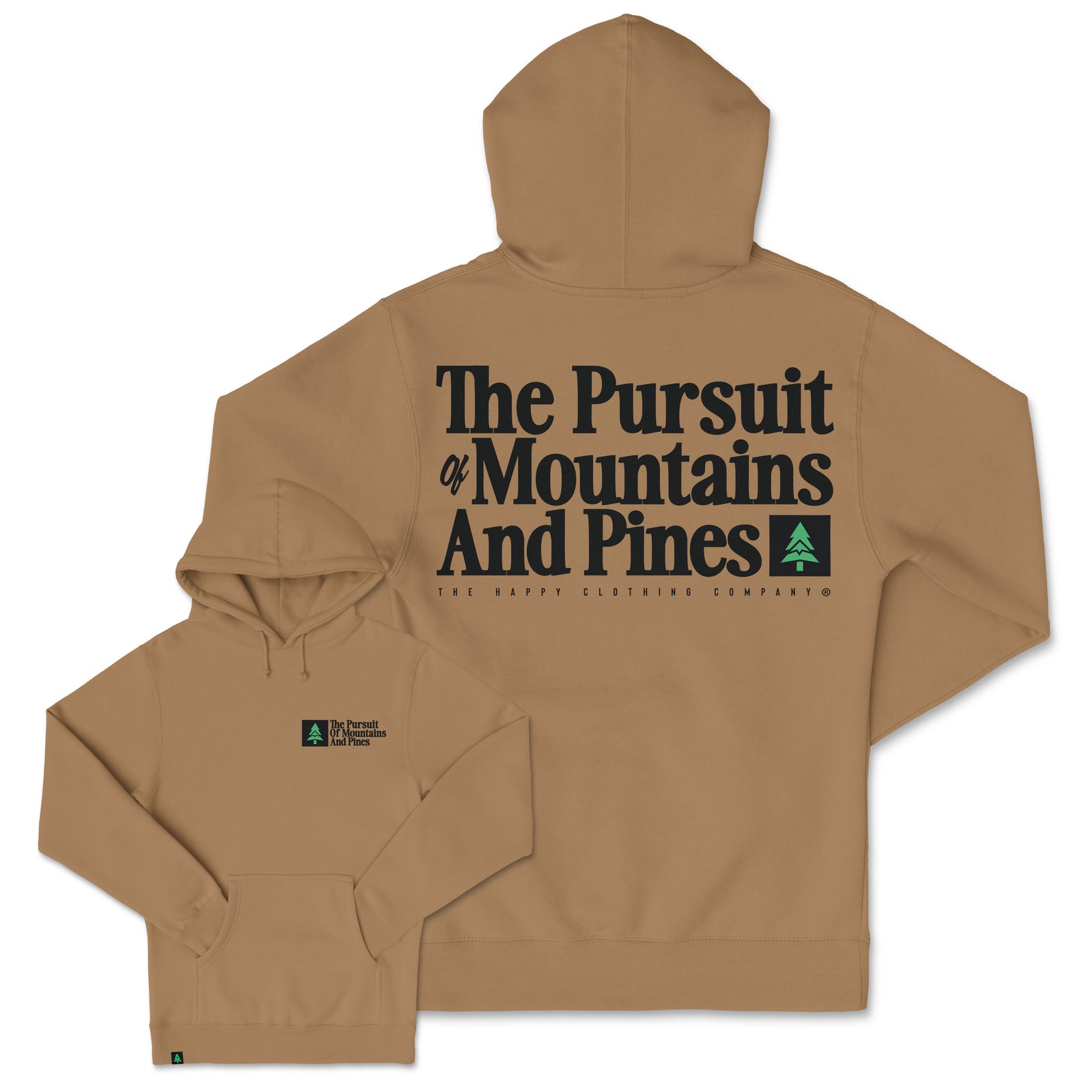 The Pursuit Of Mountains and Pines Heavyweight Hoodie - The Happy Clothing Company