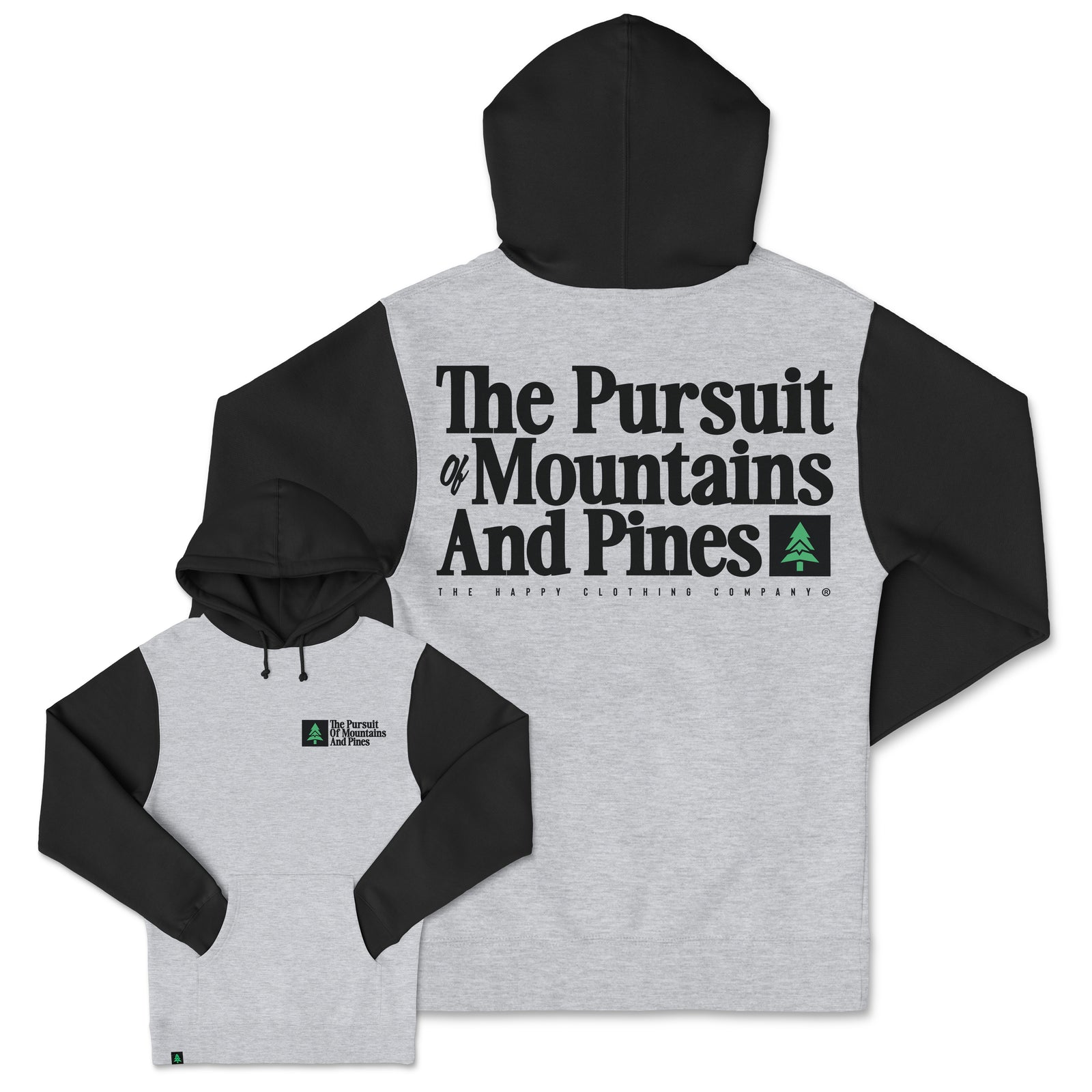 The Pursuit Of Mountains and Pines Heavyweight Hoodie - The Happy Clothing Company