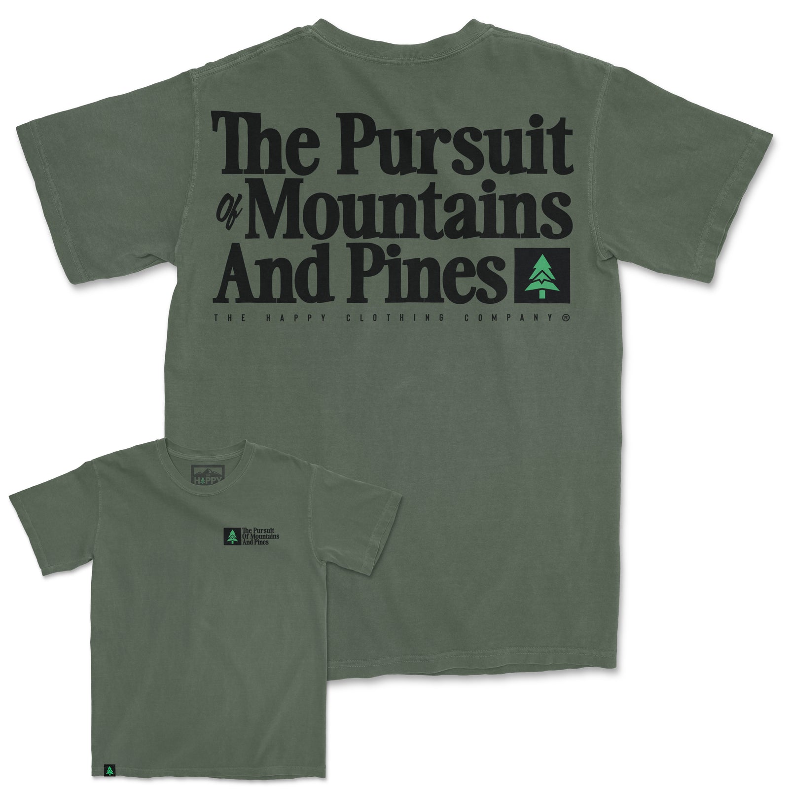 The Pursuit Of Mountains and Pines Nature-Dyed Tee - The Happy Clothing Company