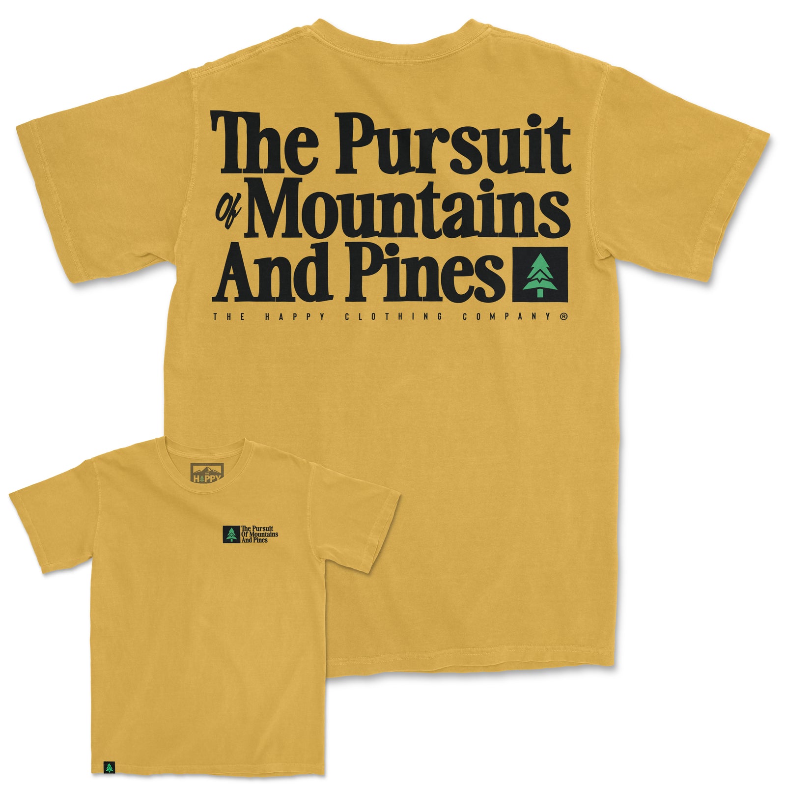 The Pursuit Of Mountains and Pines Nature-Dyed Tee - The Happy Clothing Company