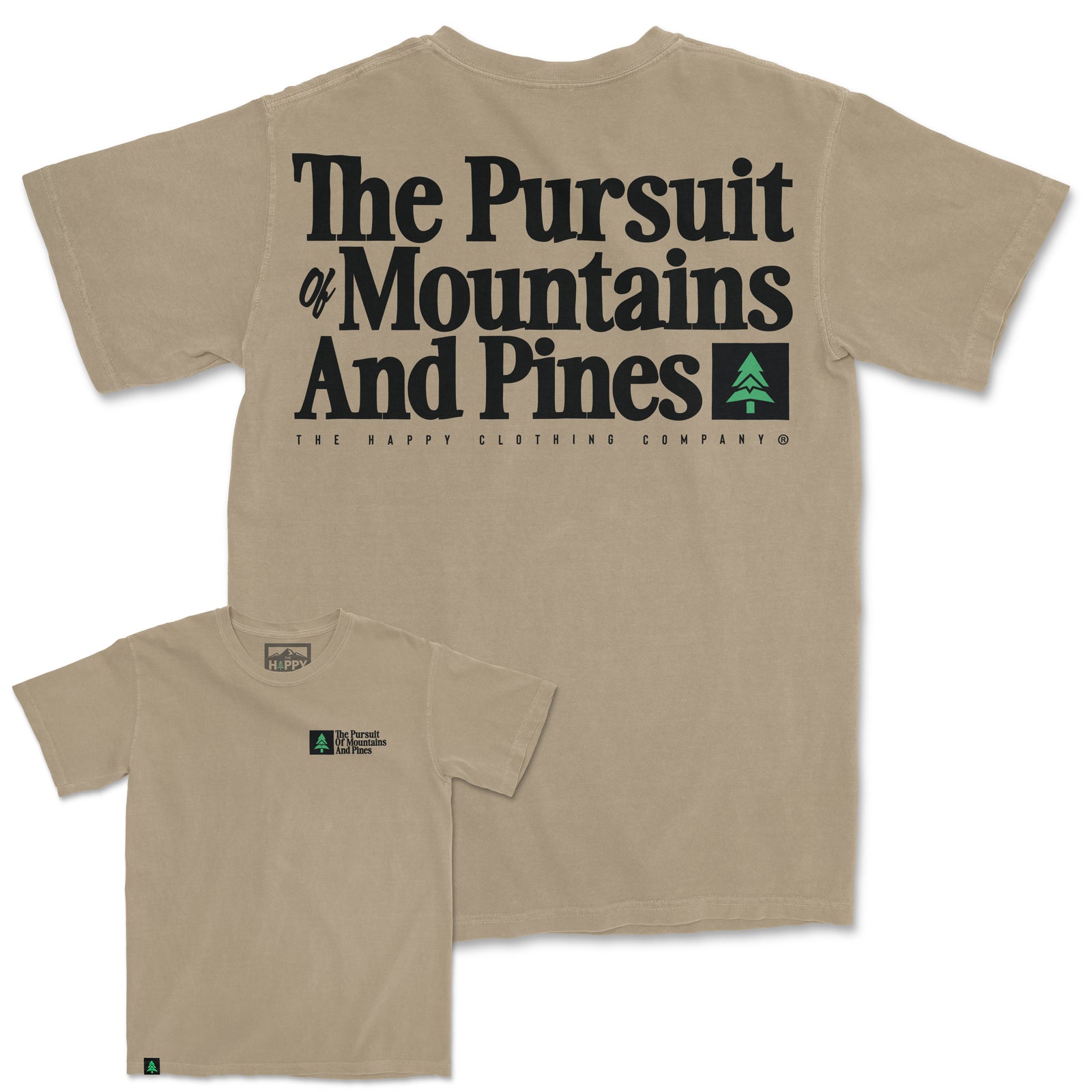 The Pursuit Of Mountains and Pines Nature-Dyed Tee - The Happy Clothing Company