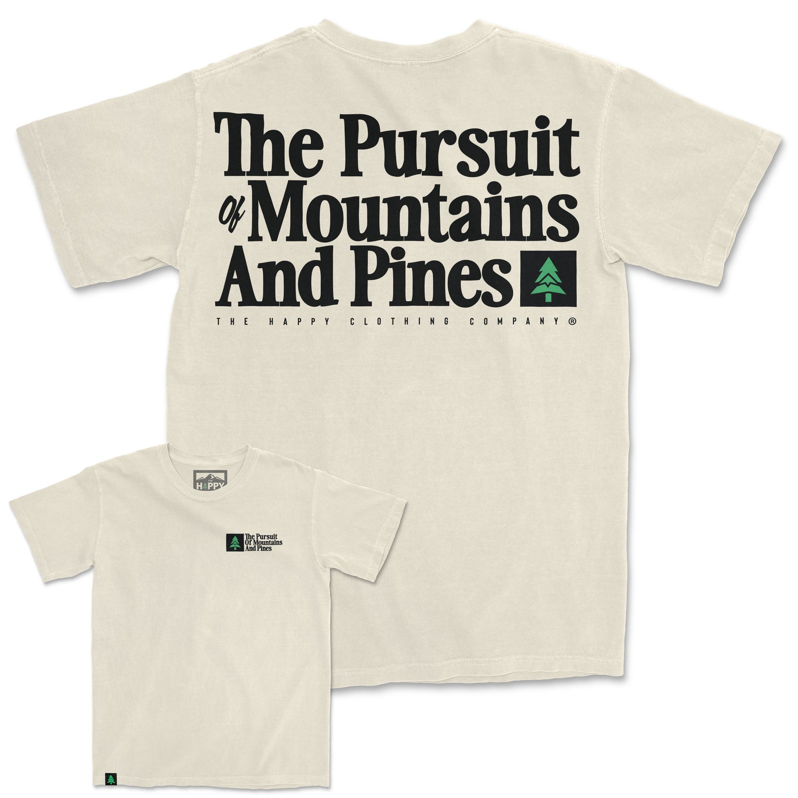 The Pursuit Of Mountains and Pines Nature-Dyed Tee - The Happy Clothing Company