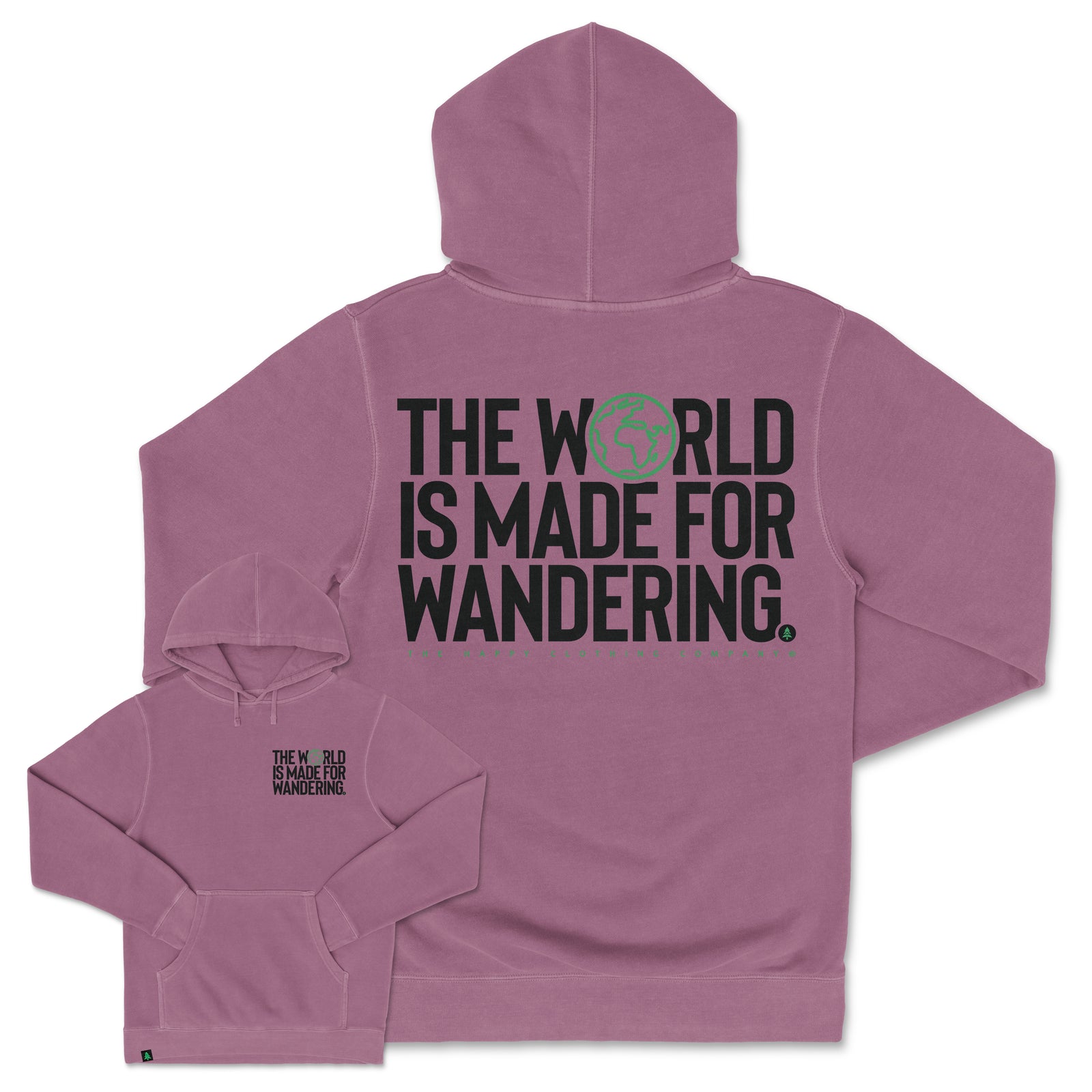 The World Is Made For Wandering Nature-Dyed Unisex Hoodie - The Happy Clothing Company