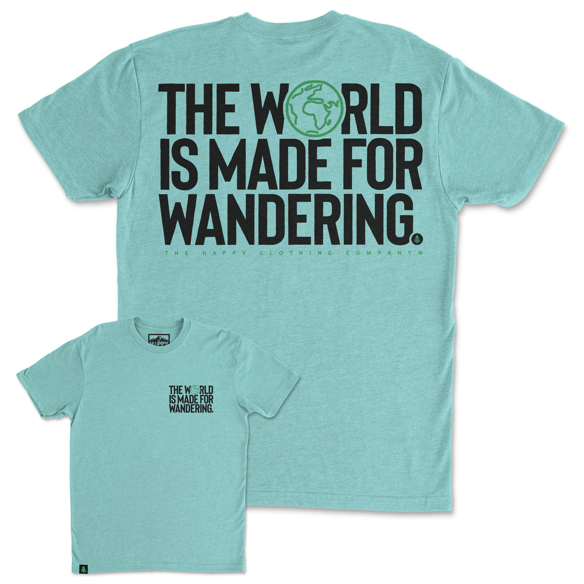 The World Is Made For Wandering Back Print 'Trail Tee' | Lightweight Blend | - The Happy Clothing Company
