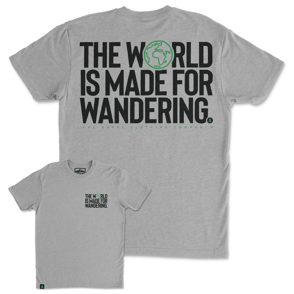 The World Is Made For Wandering Back Print 'Trail Tee' | Lightweight Blend | - The Happy Clothing Company
