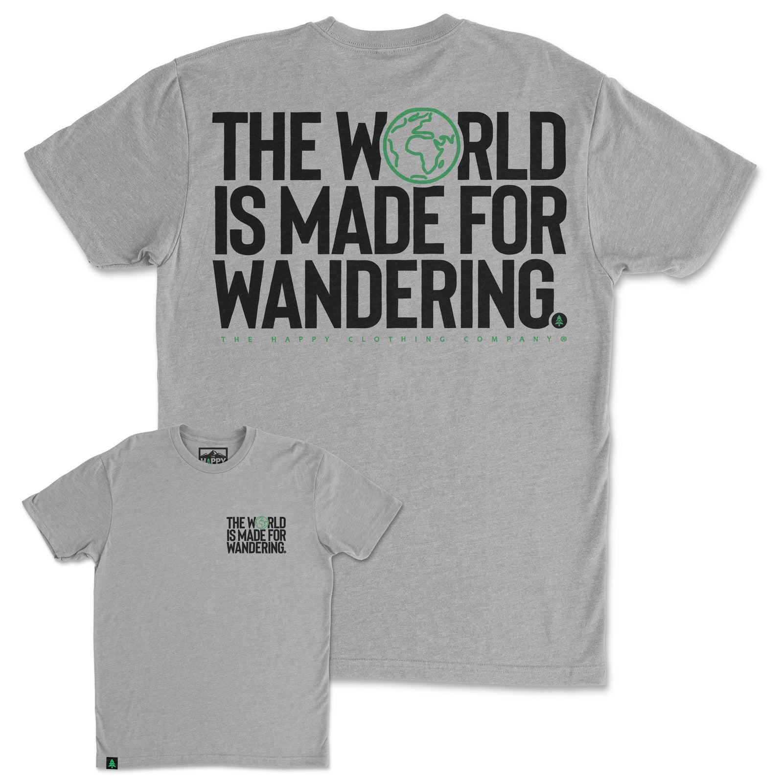 The World Is Made For Wandering Back Print 'Trail Tee' | Lightweight Blend | - The Happy Clothing Company