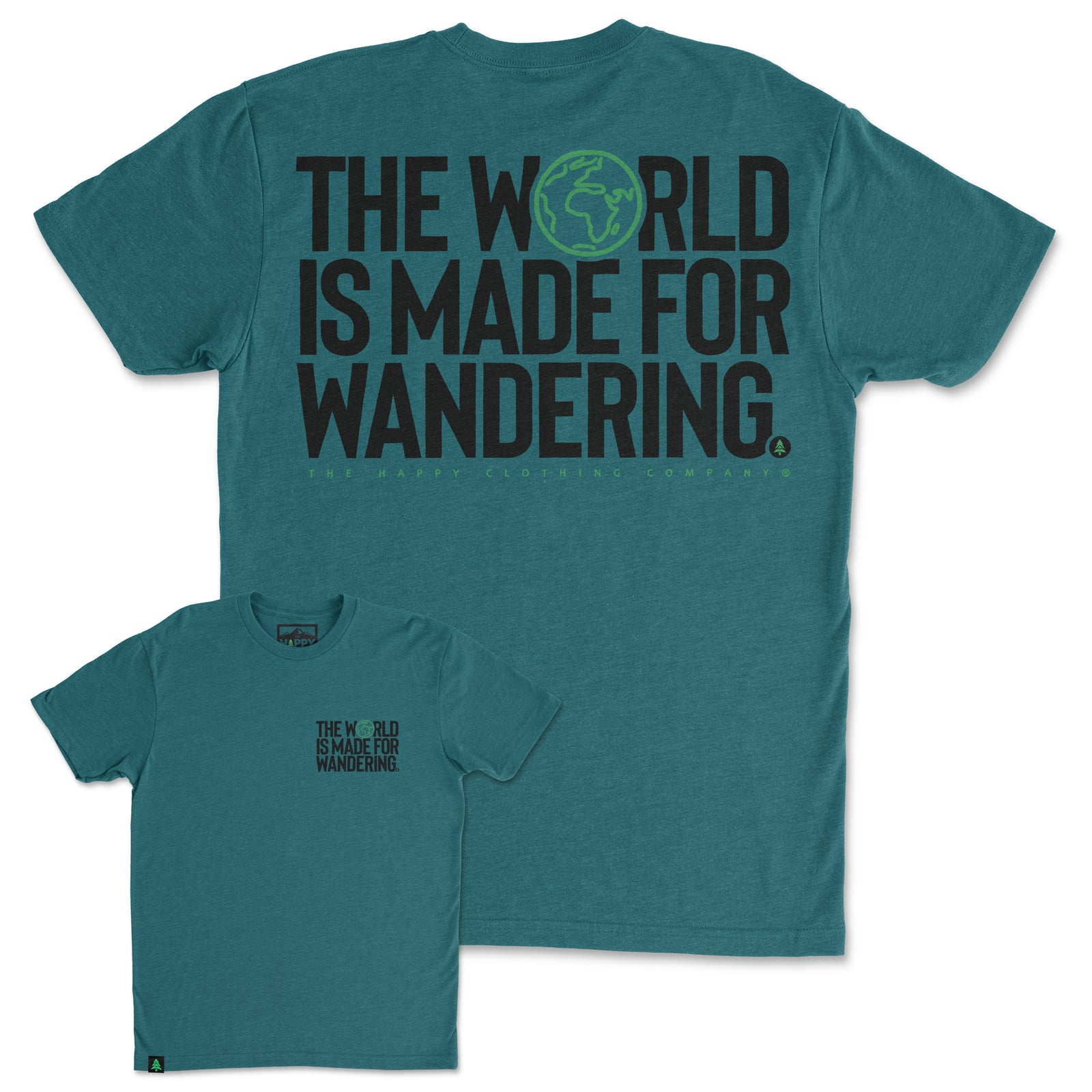 The World Is Made For Wandering Back Print 'Trail Tee' | Lightweight Blend | - The Happy Clothing Company
