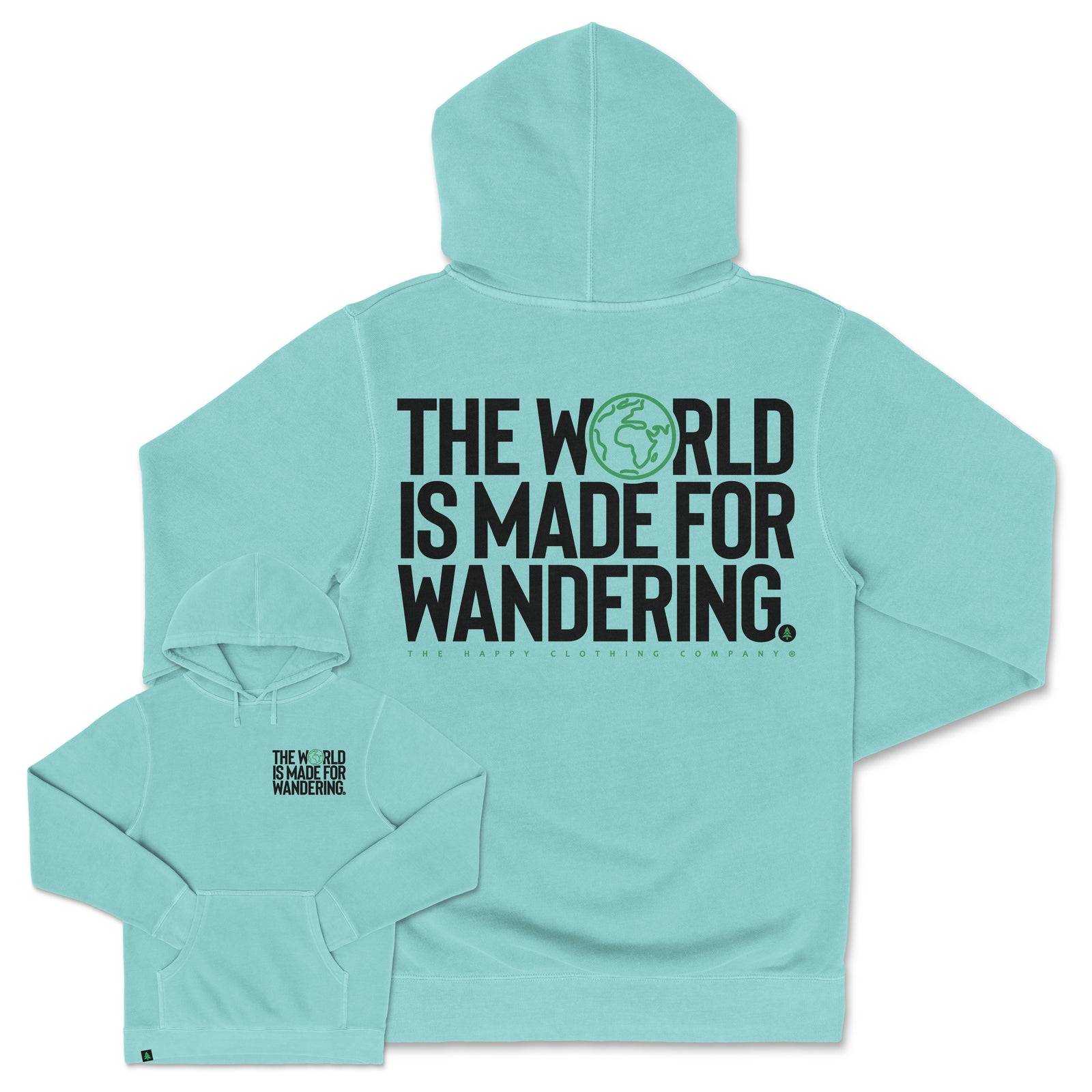 The World Is Made For Wandering Nature-Dyed Unisex Hoodie - The Happy Clothing Company