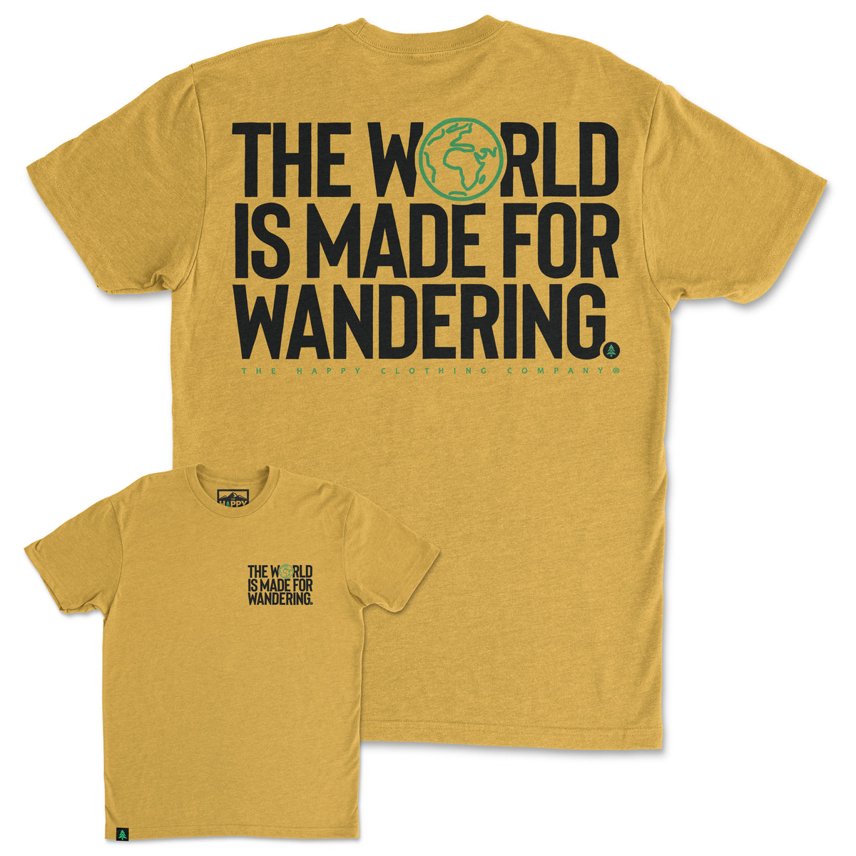 The World Is Made For Wandering Back Print 'Trail Tee' | Lightweight Blend | - The Happy Clothing Company