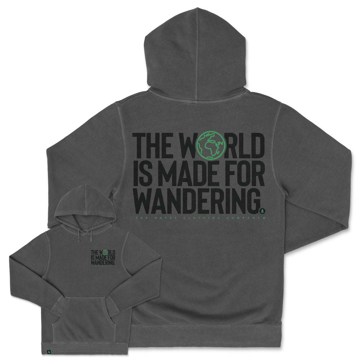 The World Is Made For Wandering Nature-Dyed Unisex Hoodie - The Happy Clothing Company