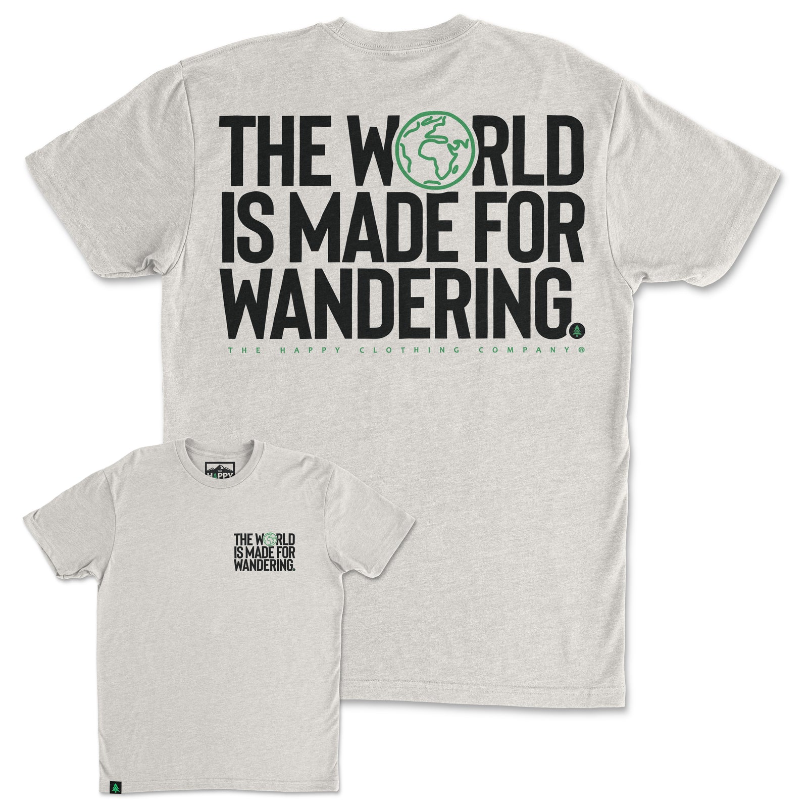 The World Is Made For Wandering Back Print 'Trail Tee' | Lightweight Blend | - The Happy Clothing Company