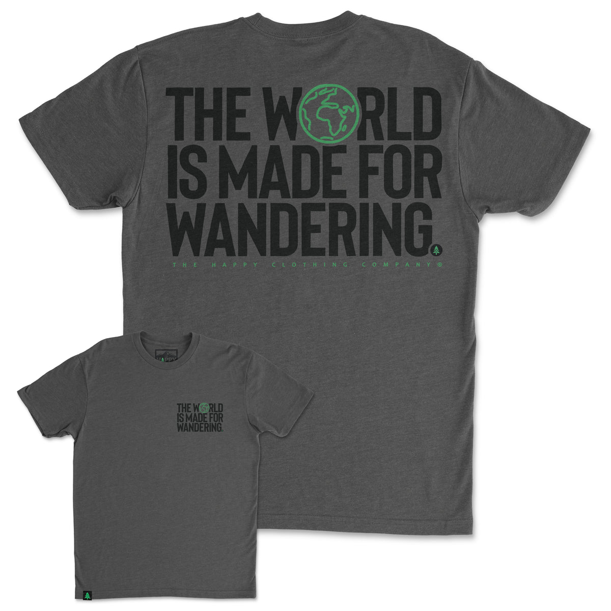 The World Is Made For Wandering Back Print 'Trail Tee' | Lightweight Blend | - The Happy Clothing Company