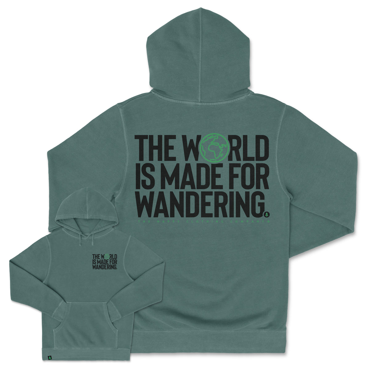 The World Is Made For Wandering Nature-Dyed Unisex Hoodie - The Happy Clothing Company