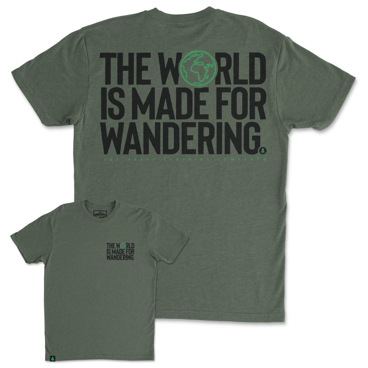 The World Is Made For Wandering Back Print 'Trail Tee' | Lightweight Blend | - The Happy Clothing Company