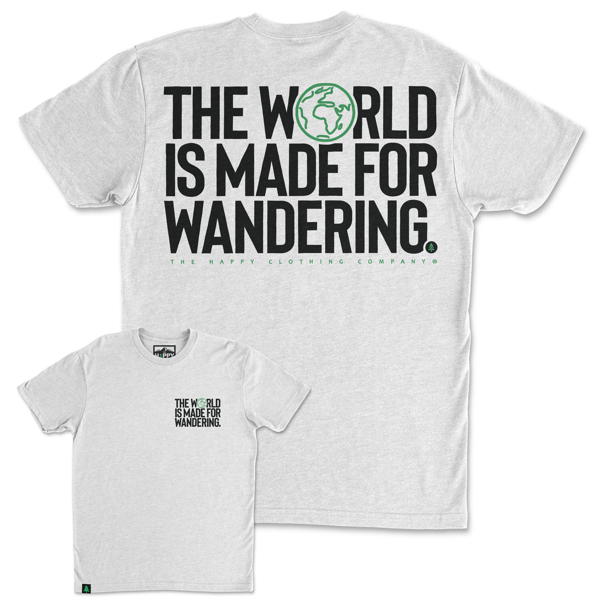 The World Is Made For Wandering Back Print 'Trail Tee' | Lightweight Blend | - The Happy Clothing Company