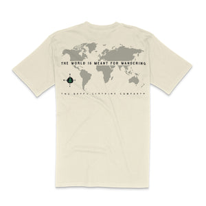 The World Is Meant For Wandering Back Print Essential Tee | Premium Heavyweight |