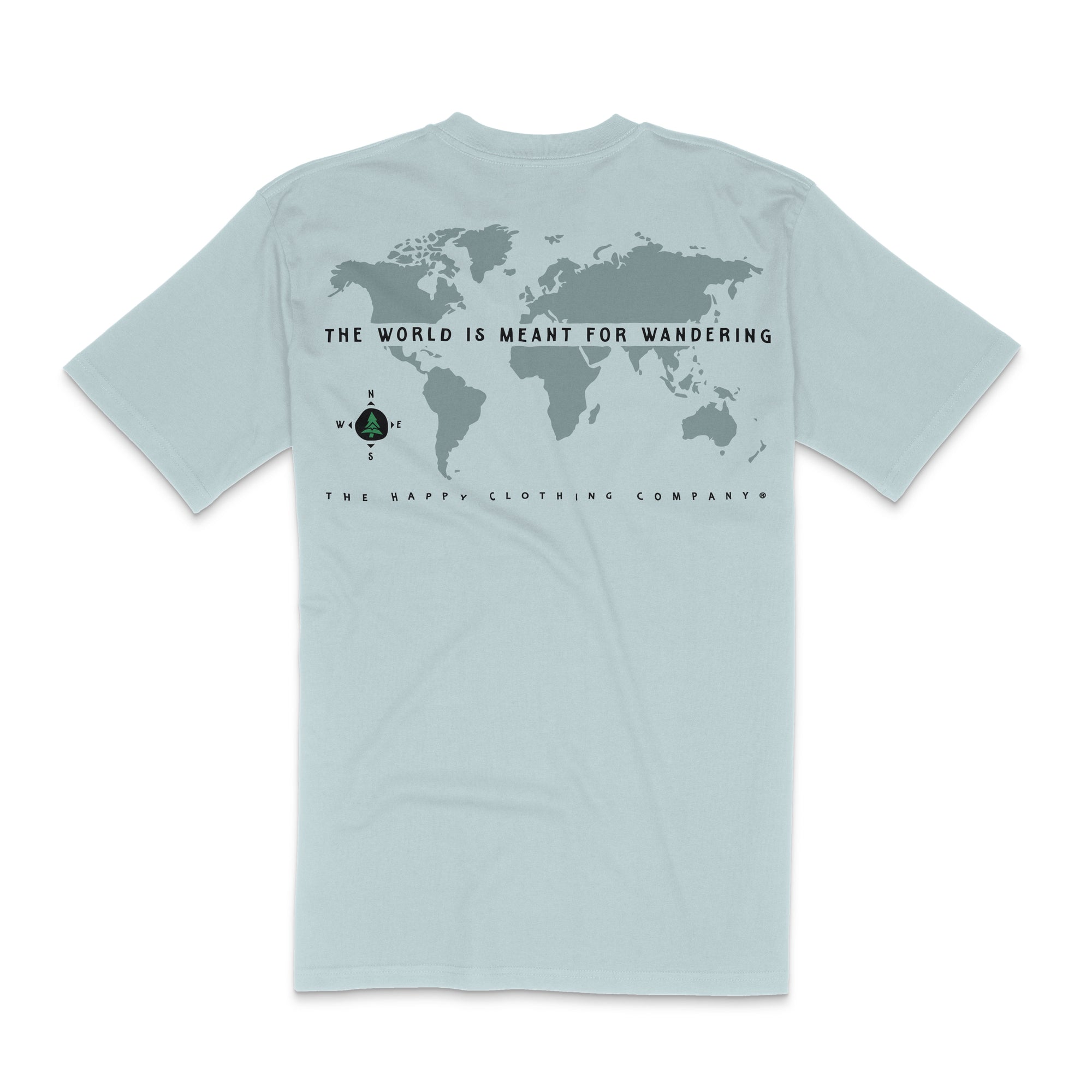 The World Is Meant For Wandering Back Print Essential Tee | Premium Heavyweight |