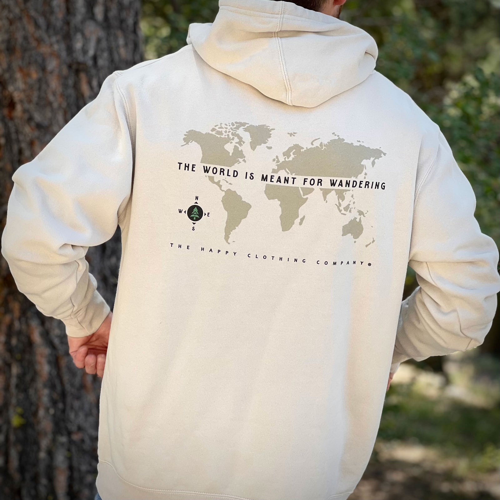 The World Is Meant For Wandering Nature-Dyed Unisex Hoodie - The Happy Clothing Company