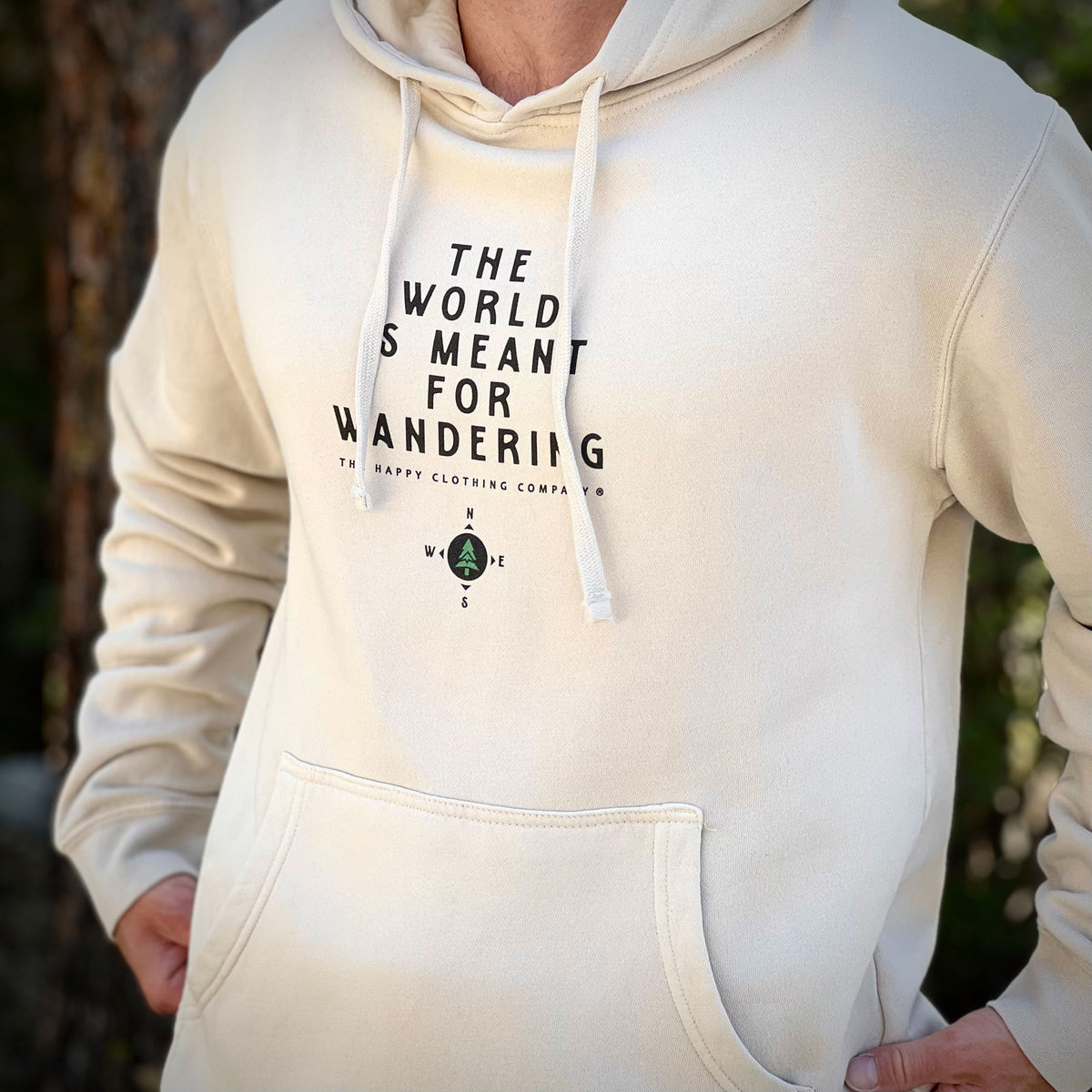 The World Is Meant For Wandering Nature-Dyed Unisex Hoodie - The Happy Clothing Company