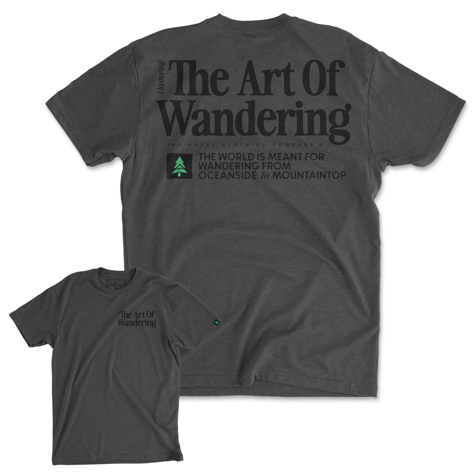 The Art Of Wandering Back Print 'Explorer Tee' | Lightweight Blend | - The Happy Clothing Company