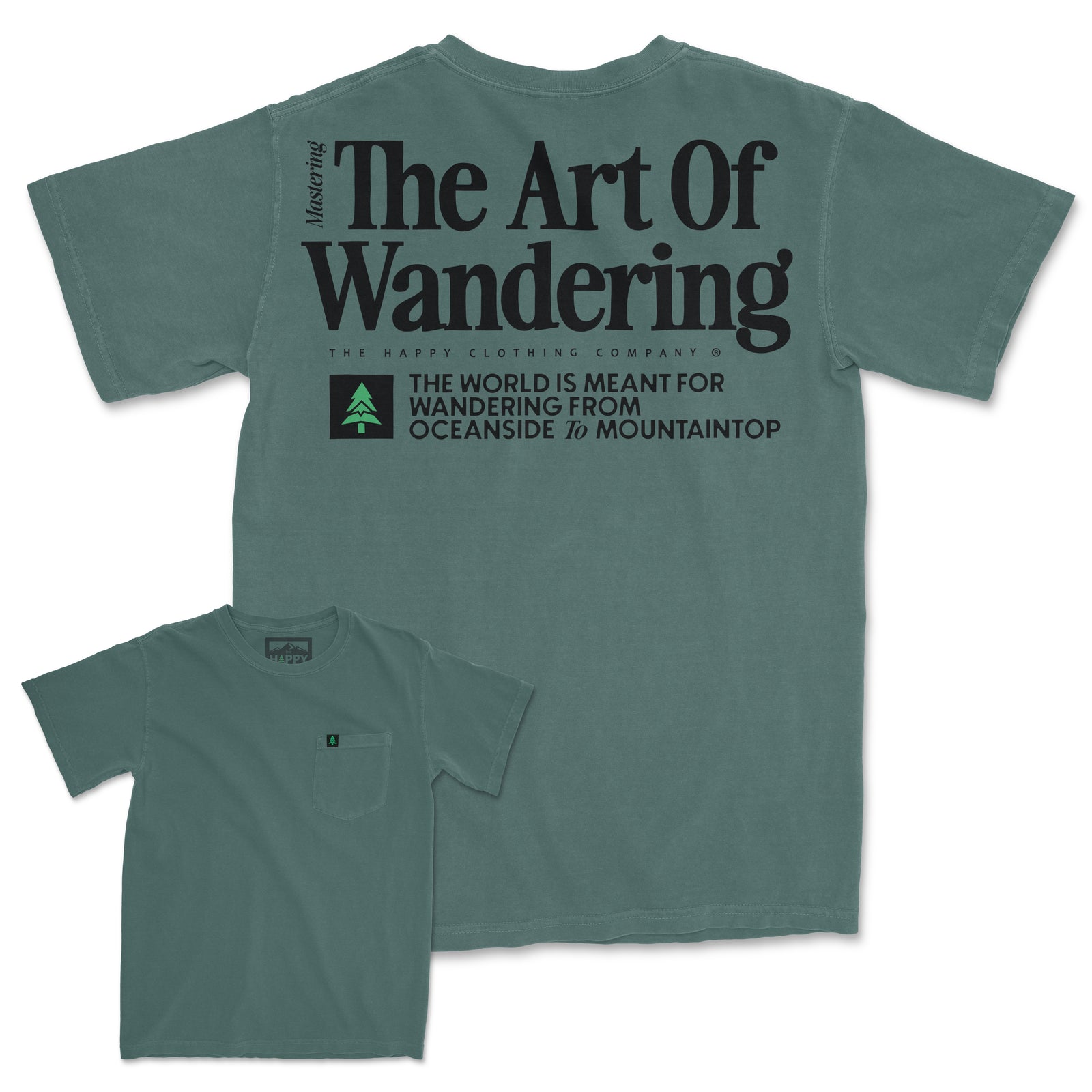 The Art Of Wandering Pigment-Dyed Pocket Tee - The Happy Clothing Company
